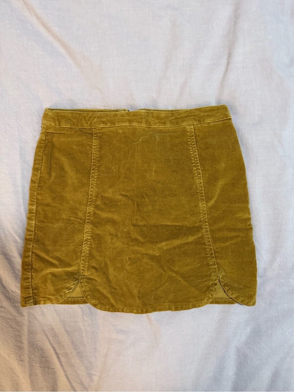 Brandy Melville Mustard Corduroy Mini Skirt